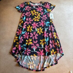 LulaRoe Carly High Low Swing Dress • size xxs • NWT • Floral